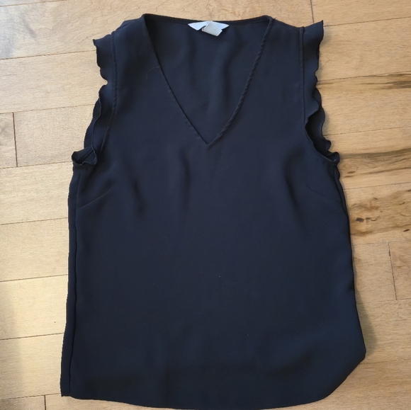 Tops - *Free With Purchase* H&M Black Ruffle Top 0
